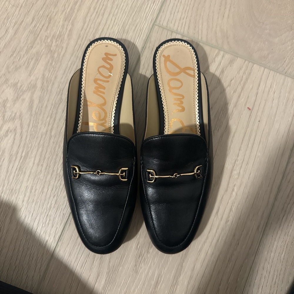 Sam Edelman Black Leather Mules